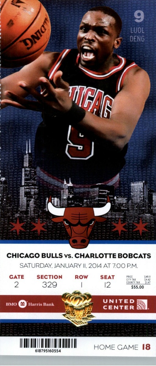 Charlotte Bobcats vs Chicago Bulls 1/11/2014 Full Ticket Luol