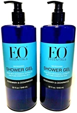 (2 pack) EO Essential Oils - ROSEMARY & CEDARWOOD Shower Gel / Body Wash 32 oz  