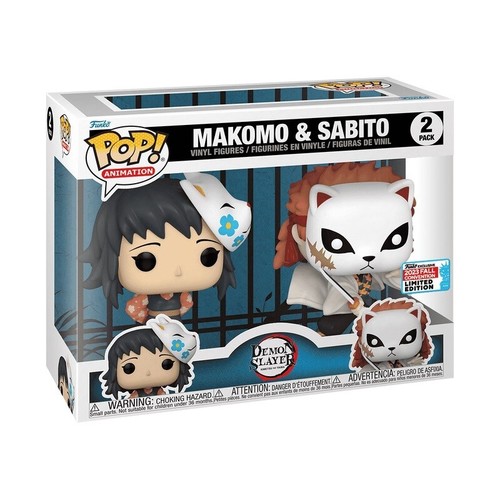 Funko Pop! Demon Slayer Makomo & Sabito 2-Pack Exclusive Vaulted New - Picture 3 of 8