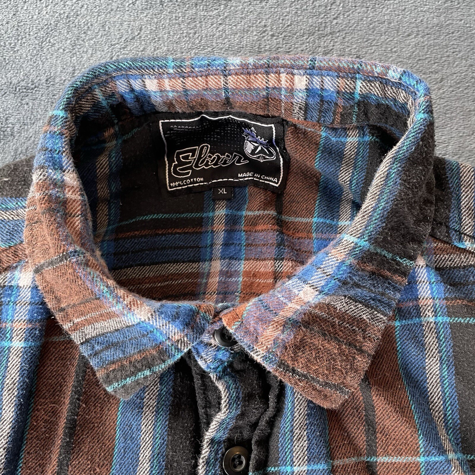 Elixir Long Sleeve Button Up Multicolor Plaid Col… - image 4