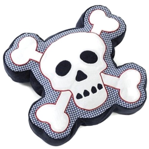 Jumping Beans Xtreme Skull Decorative Throw Pillow Jolly Rogers 14 in x 14 in