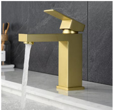 Brushed Gold Vessel Sink Faucet Bathroom Tall Faucet Single Handle