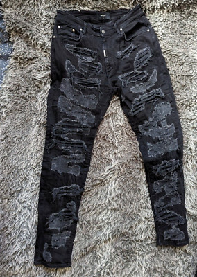 Represent Denim Size 34 Distressed Ripped Rap Revenge lfdy Palm Angels Beastboy