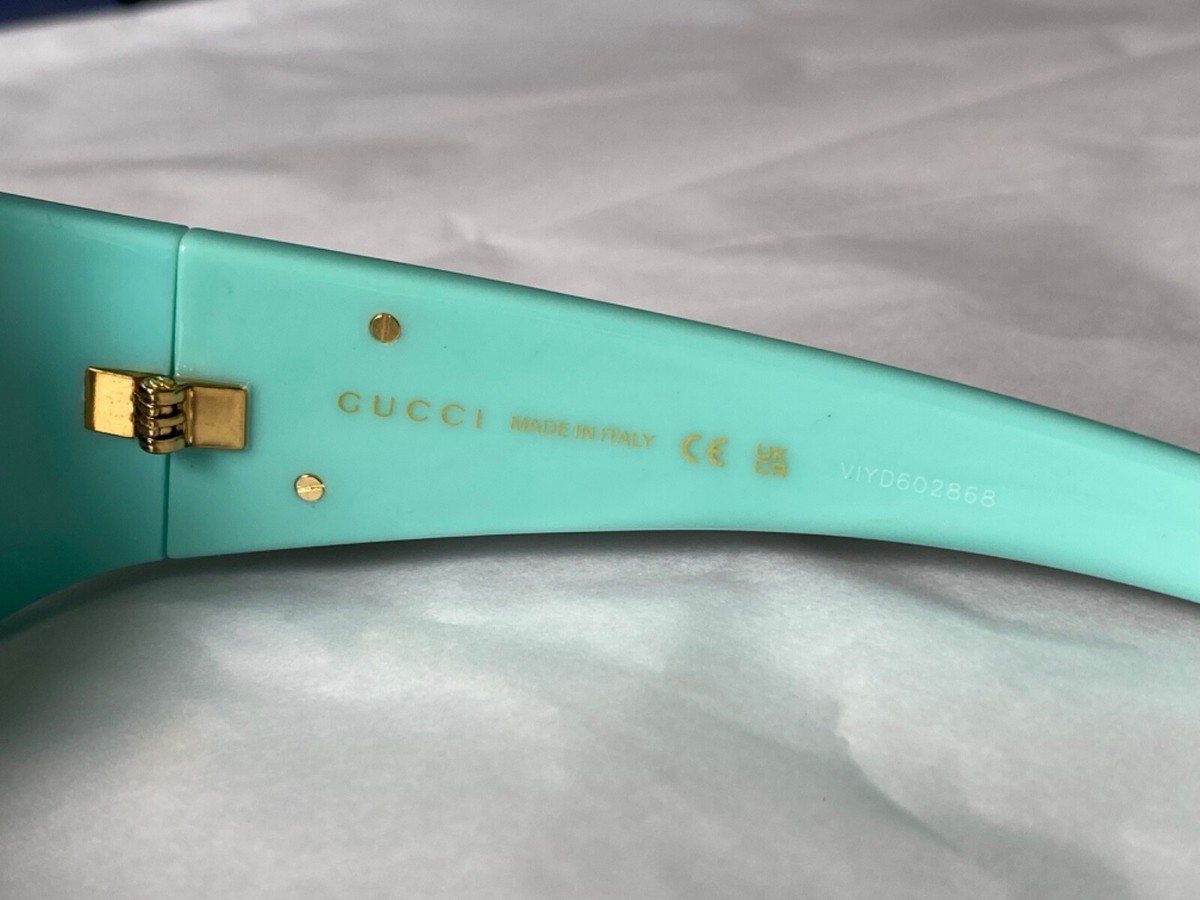 New Authentic GUCCI GG1247s 001 Black/Gold Oval sunglasses\
