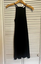 OLD NAVY Women’s Size Medium M Dress Sleeveless Summer Black Midi Fit & Flare