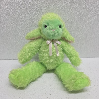 Vintage Commonwealth Green Lamb Sheep Pink Ears & Ribbon 9'' Plush