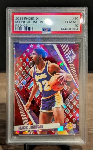 Magic Johnson 2023 Panini Phoenix #80 Red Ice PSA 10 - POP 2