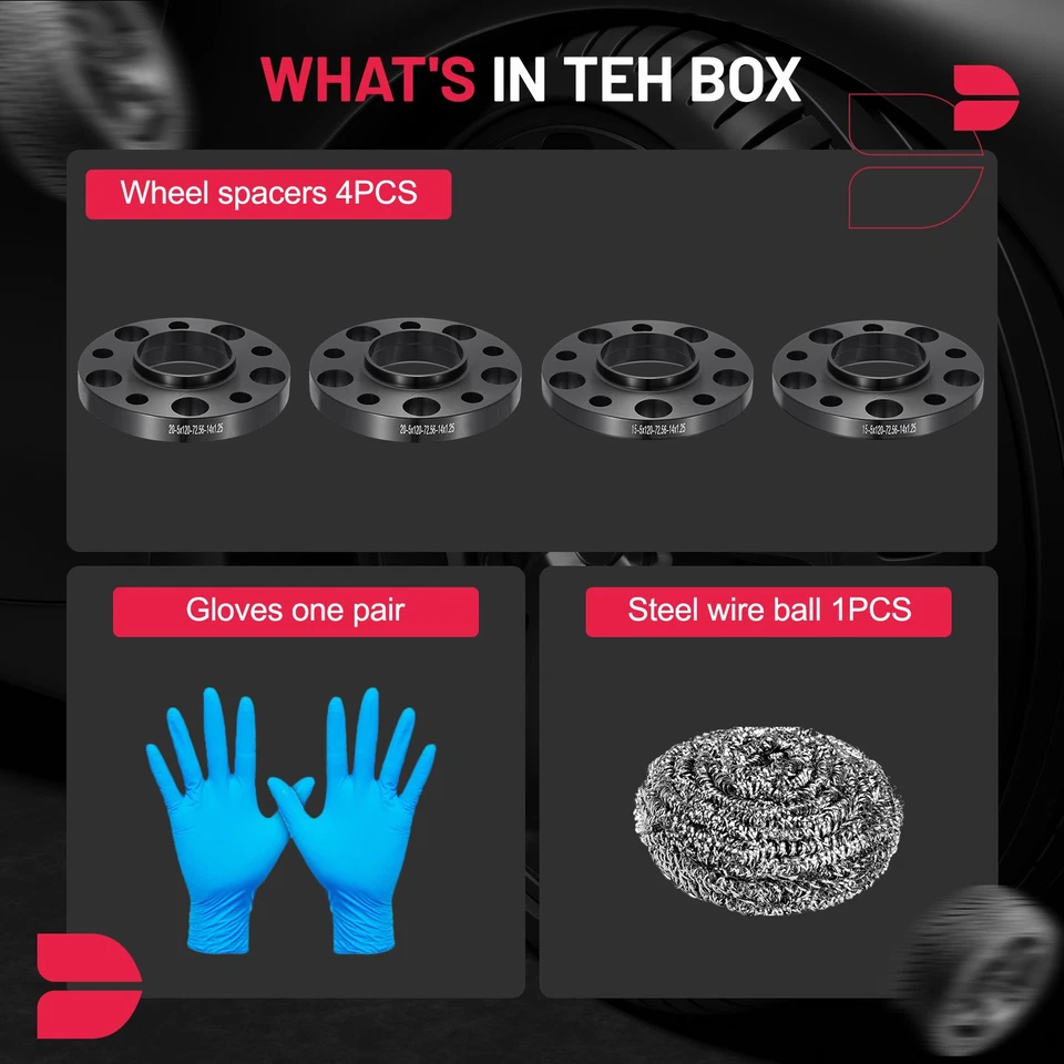 15mm & 20mm 5x120 Hubcentric Wheel Spacers 14X1.25 72.56 CB For BMW M3 M4 M5 M6 - Imagem 3 de 4