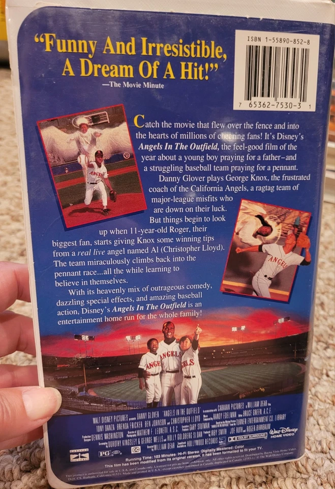 Walt Disney Angels in the Outfield VHS 1995 Clamshell Video Tape Danny Glover - Image 4 of 4