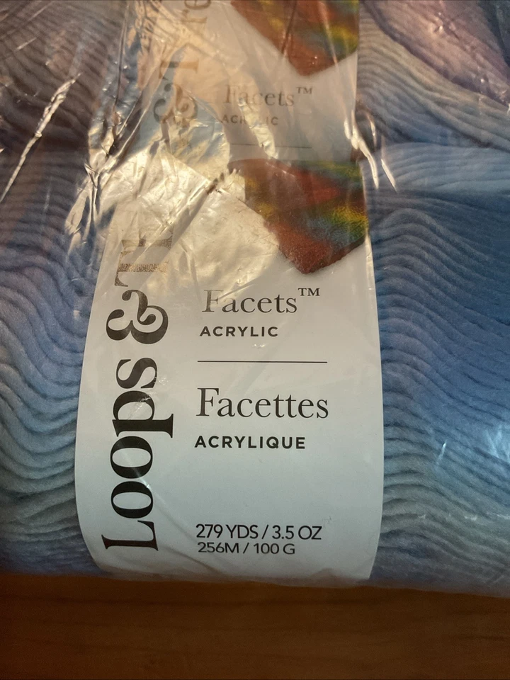 New 3 Pack Loops & Threads Facets Yarn Lapis Shades Of Blue 279 Yds Each 3.5 Oz - Image 3 of 4