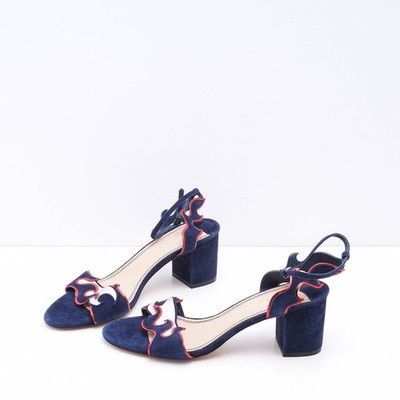 Sandro Paris Damenschuhe Sandalen Flame Blue Wildleder Gr. 40 SFACH00889
