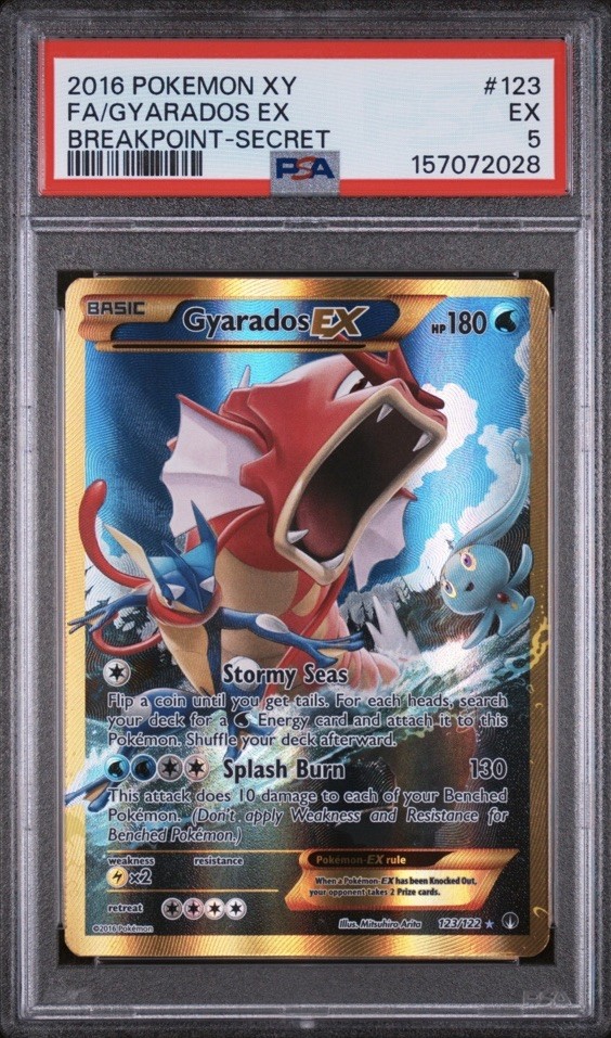Pokémon Gyarados EX Full Art Holo Secret Rare Breakpoint 123/122 PSA 5 2016