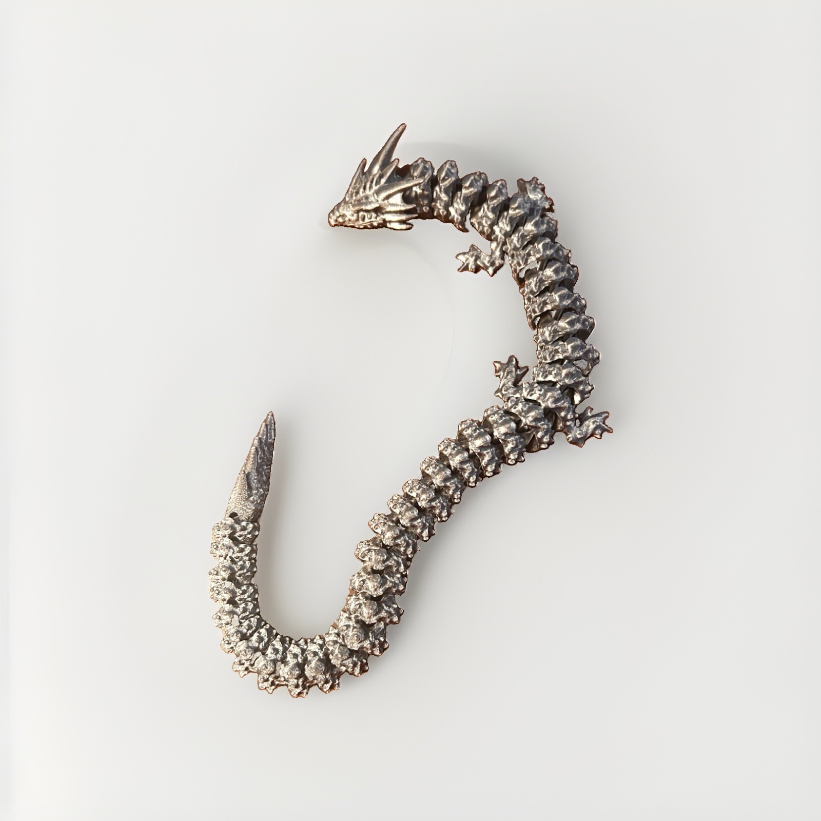 Silver Tone Metal Snake Figurine Reptile Species Snake Collectible Figurine Toy
