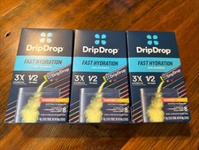 3x DripDrop Sunburst Electrolyte Powder Mix Lemon Lime Strawberry Peach Cherry