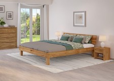 Lit double en chêne massif huilé 180x200 avec accessoires sélectionnables