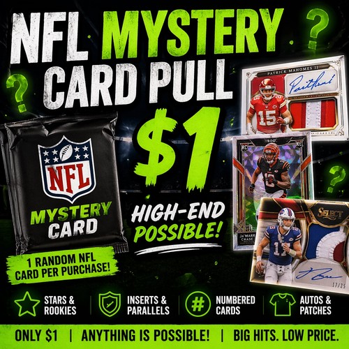 Mystery NFL Football Card $1 ROOKIES/AUTOS/# CARDS