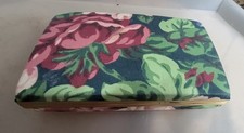 Vintage Travel Jewelry Box Clamshell Hard Case Floral Gold Rings Earrings