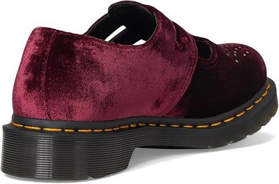 Dr. Martens Women's Vegan 8065 Mary Jane Flat Cherry Red Velvet