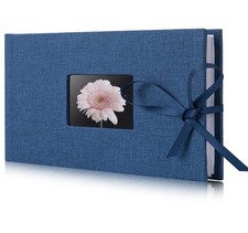 Small Photo Album 4x6, Fabmaker Picture Holds 12 Pockets/1PK, Navy Blue