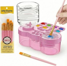 Paint Brush Cleaner Tool with 10 PCS Paint Brushes, Water Cycle Paint Brush Rins