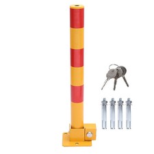 KATSU 600mm Parking Space Lock Bollard Yellow Red Fold Down Driveway Barrier UK