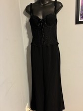 Moschino Cheap And Chic Vintage Dress Gown Size USA 10 Corset Black Lace Goth