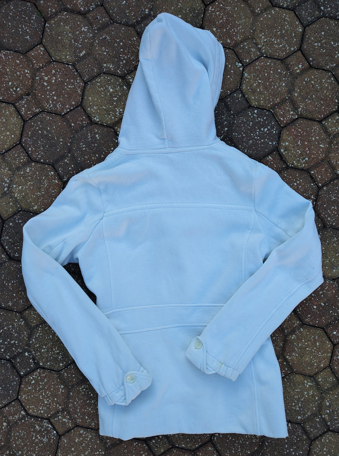 Vintage Roxy White Button Up Double-Breasted Pea … - image 11