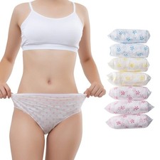 Women's Disposable Underwear Ladies Briefs Paper Printing Panties for Travel ...