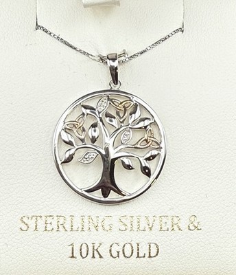 Solvar Serling und 10k Gold Lebensbaum mit Diamant Akzent Anhänger Halskette 18''