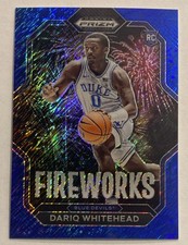 Panini Prizm Draft Picks Fireworks Blue Shimmer RC Dariq Whitehead Duke /19 FOTL