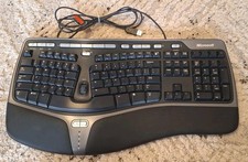 Microsoft 4000 V1.0 KU-0462 Natural Ergonomic Wired Keyboard Black-Tested