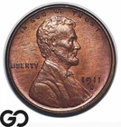 1911-S Lincoln Cent Wheat Penny, Beautiful Superb Gem BU++ RB, Key Date