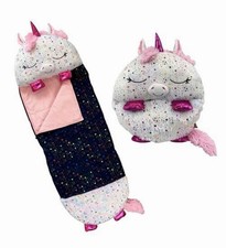 Image of Happy Nappers 2-in-1 Pillow & Sleeping Bag, Medium, Shimmer Unicorn, 54” x 20”