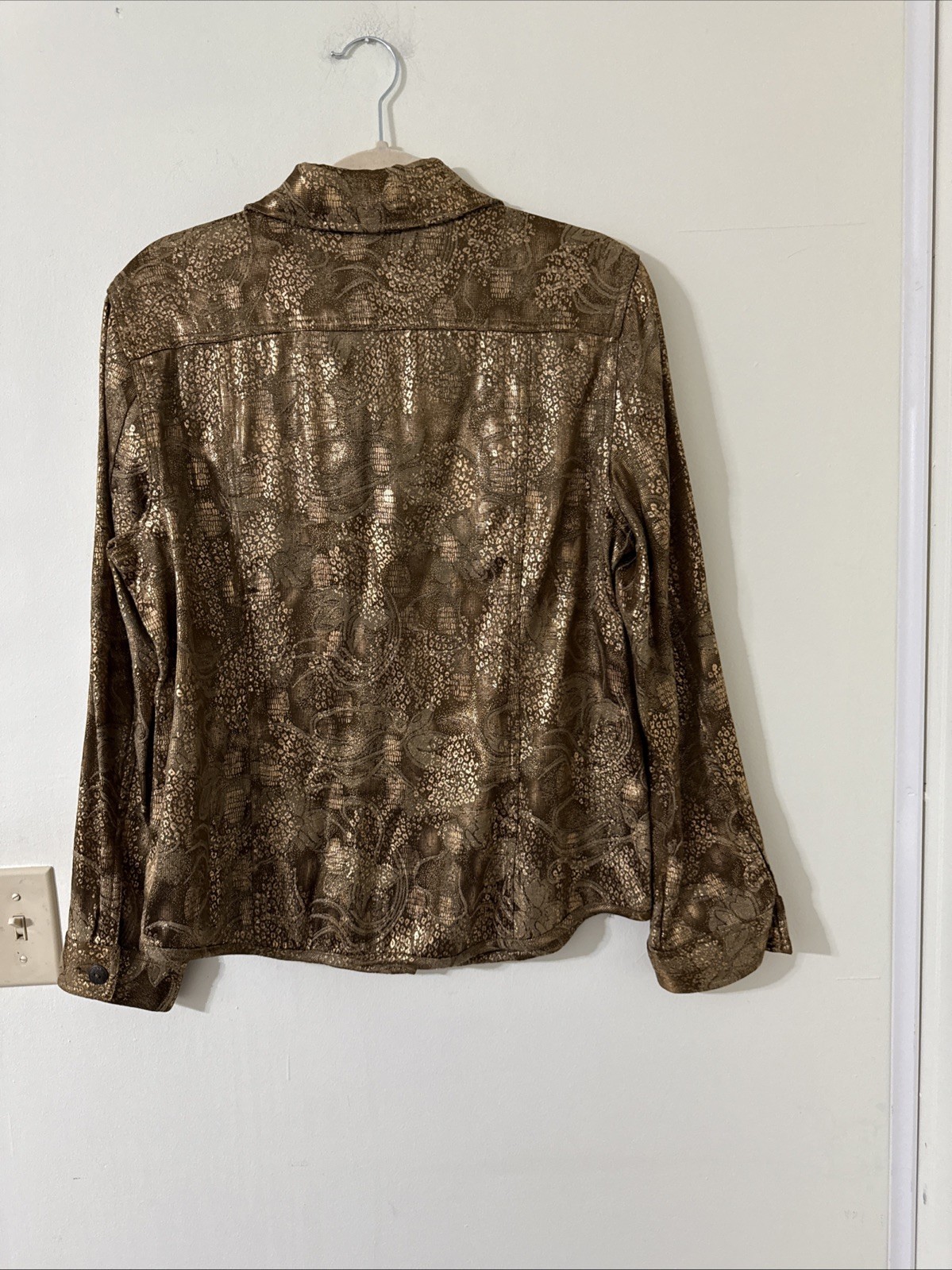 Chicos Gold Blazer Jacket Full Button Chicos Size… - image 4