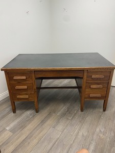 Evansville College Wooden Office Desk with Drawers, Rectangle, MPN 5532