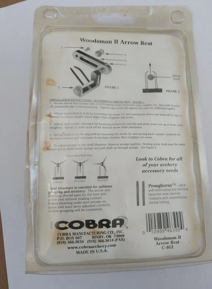 Cobra Woodsman 2  II Arrow Rest RARE VINTAGE - Image 2 of 3