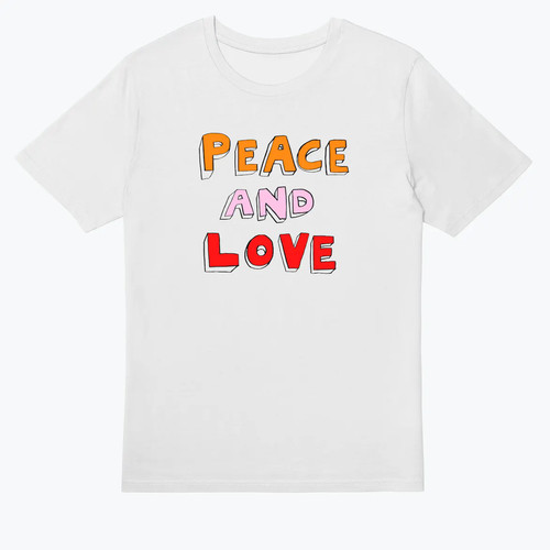 Bella Freud 'Peace and Love' T-Shirt Size S-4XL