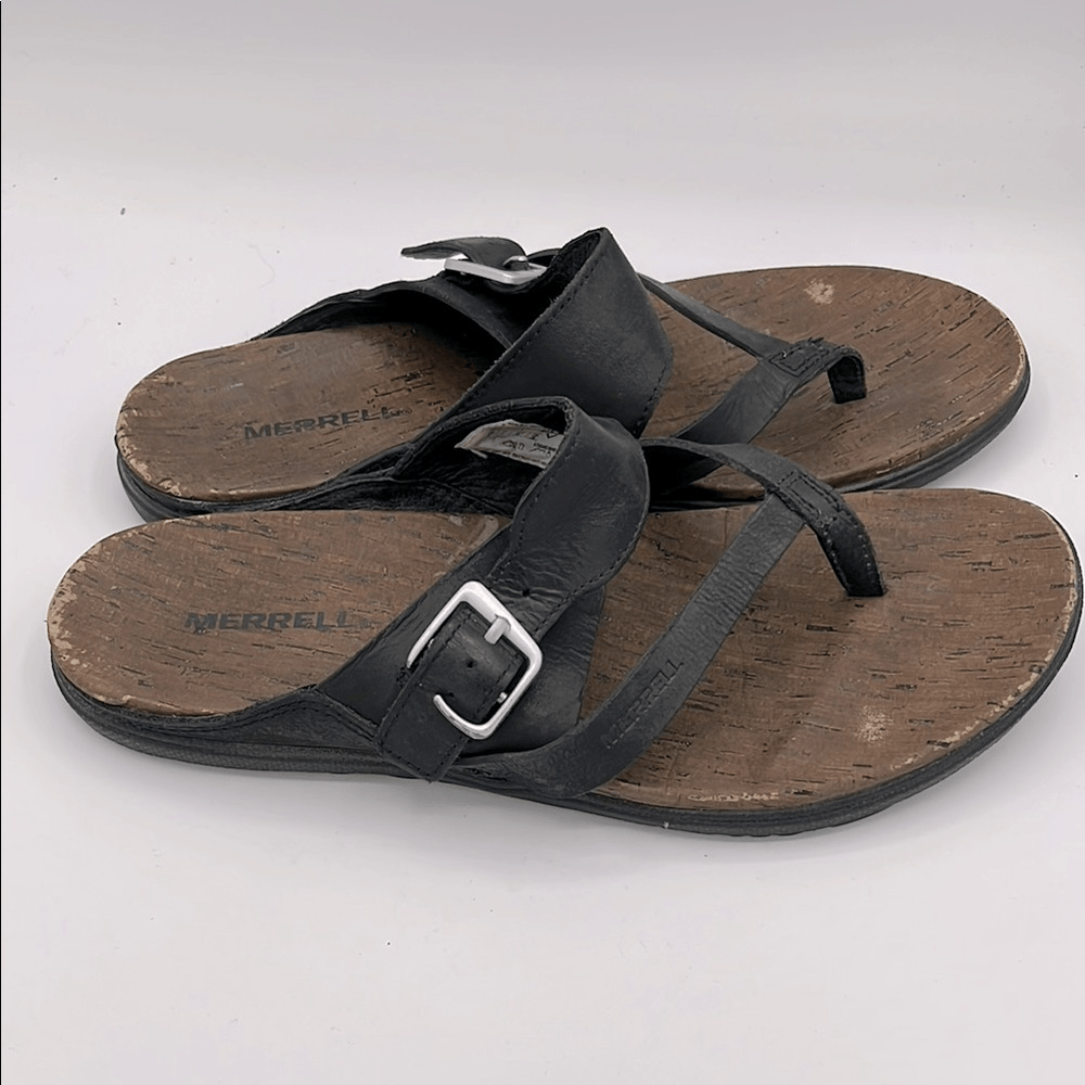 Merrell sandalo donna giro città fibbia nero outdoor campeggio taglia 9