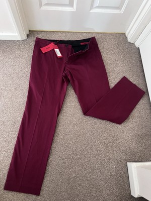 NEU HUGO (BOSS RED LABEL) ''Gerald'' Burgunderrot Chino Hose Slim Fit W34''R