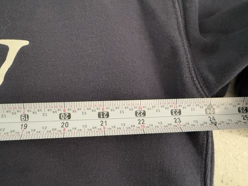 J Crew 100% Cotton Sweatshirt Logo Crew Neck Navy Medium Waist Length - Picture 6 of 11