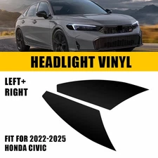 For 2022-25 Civic Headlight Side Marker Front Precut Black Vinyl Tint Overlays
