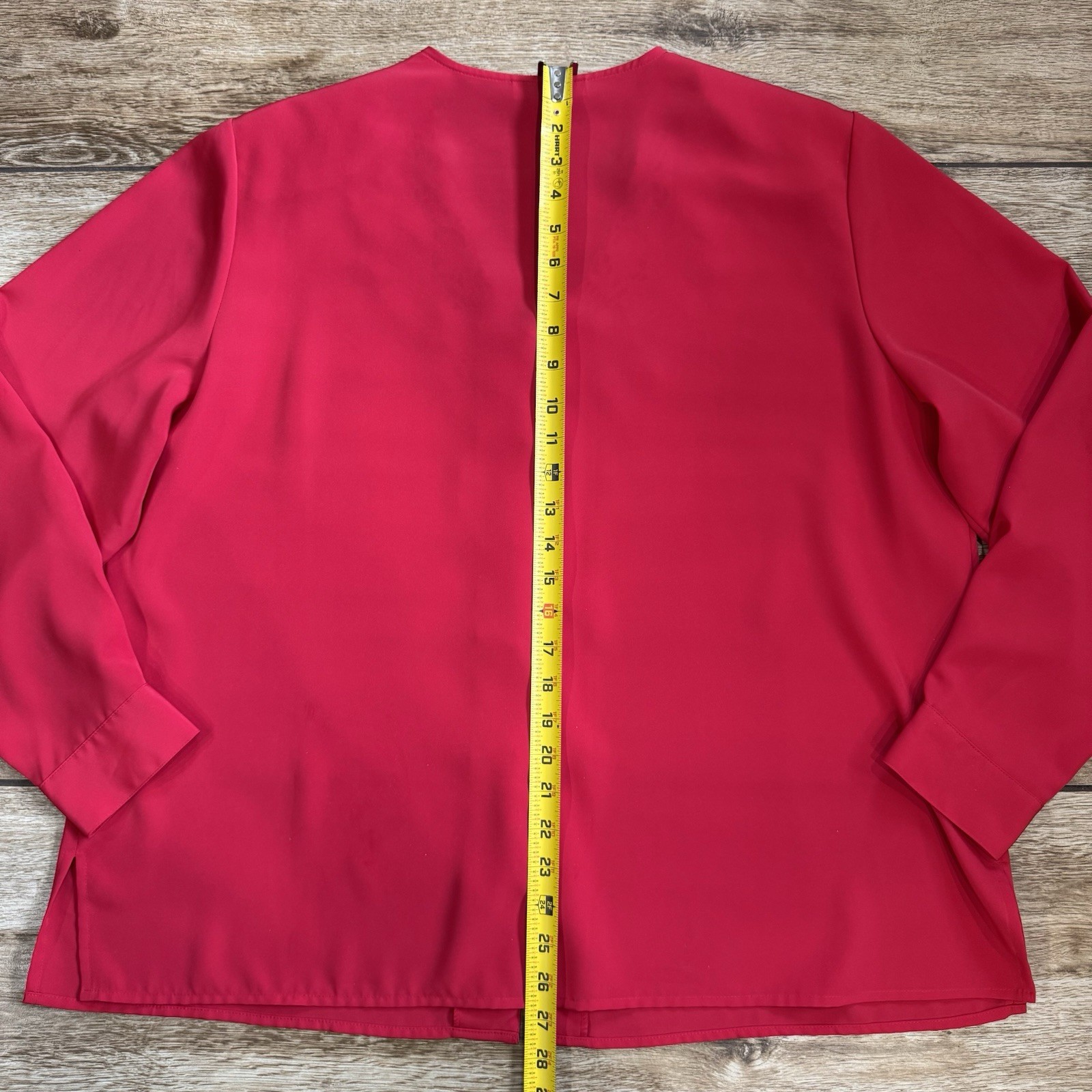 Vintage Red Notations Embroidered Button Down Shi… - image 7