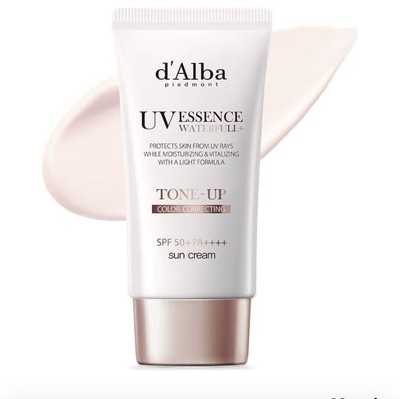 D'Alba Waterfull UV Essence Sun Cream SPF50+ PA+++ 50ml Pink Vegan Glow