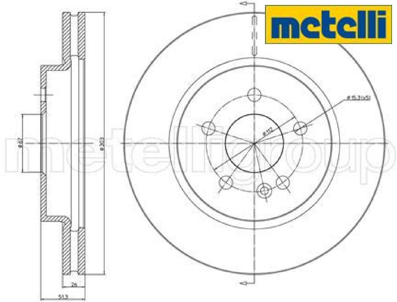 2x Bremsscheibe metelli 23-0700C 2 Bremsscheiben Vorderachse Vorne