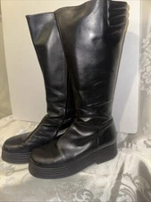 Robert Clergerie Women's Black Leather  Chopper Boots