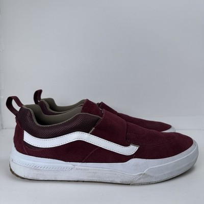 VANS Kyle Walker Pro Burgundy White Suede Skateboarding Sneaker Comfort 10.5
