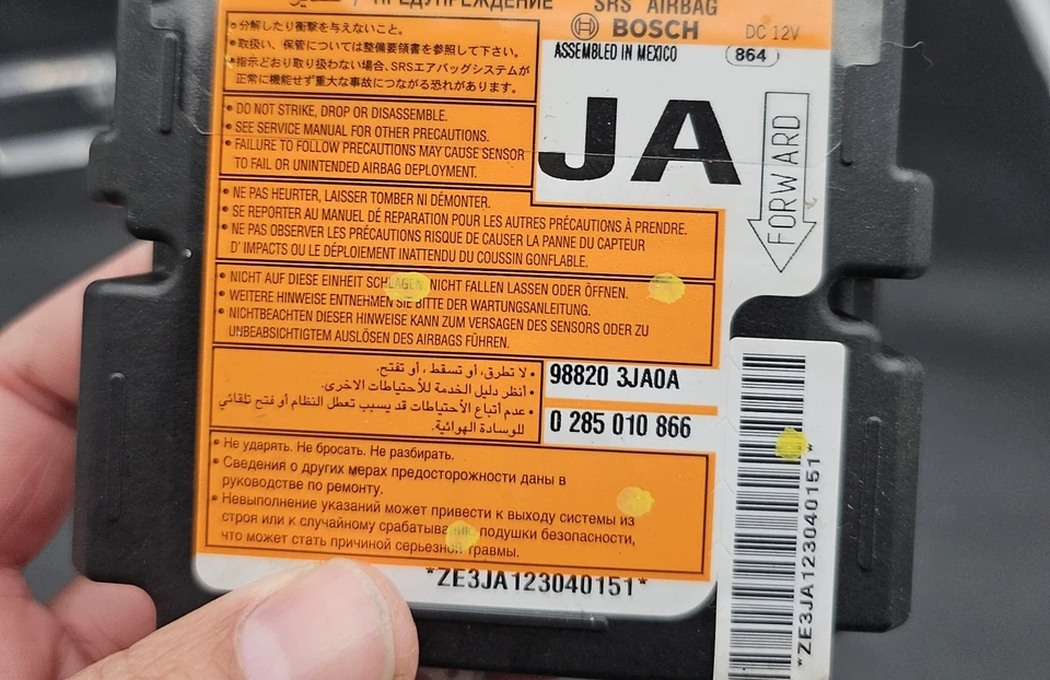 Módulo de control de retención Infiniti JX35 SRS 2013 98820-3JA0A OEM Foto 3 de 4