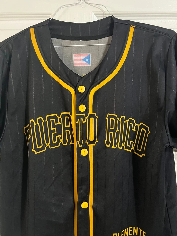 Jersey Puerto Rico Roberto Clemente Negro #21 Orgullo Puertorriqueño L Foto 3 de 3