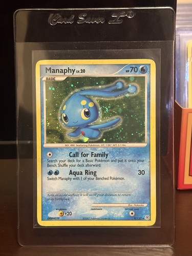 Manaphy 9/130 2007 Diamond and Pearl Holo Rare Pokemon Card NM - M Swirl Nice!