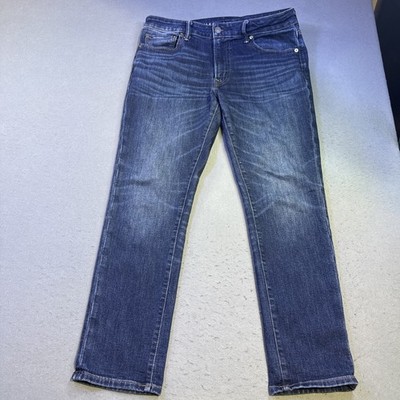 American Eagle Air Flex Plus Dark Wash Men Slim Straight Jeans 33x30 Stretch